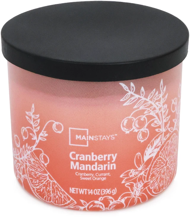 Alt view image 2 of 6 - Mainstays 3-Wick Ombre Wrap Cranberry Mandarin Candle, 14 Ounce