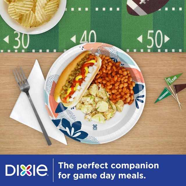 Alt view image 5 of 6 - Dixie 10" Disposable Paper Plates, Multi-Color, 50 Count