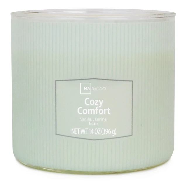 Alt view image 4 of 6 - Mainstays Cozy Comfort 3-Wick Textured Wrapped Scented Candle, 14 oz