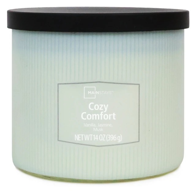 Alt view image 3 of 6 - Mainstays Cozy Comfort 3-Wick Textured Wrapped Scented Candle, 14 oz