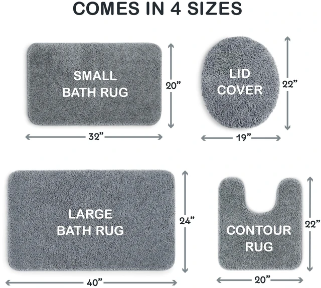 Alt view image 5 of 6 - Mainstays Basic Polyester Toilet Lid Cover, Grey, 19" x 22"