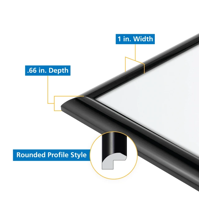 Alt view image 6 of 6 - Mainstays 20x30 Black Rounded Profile Poster Picture Frame