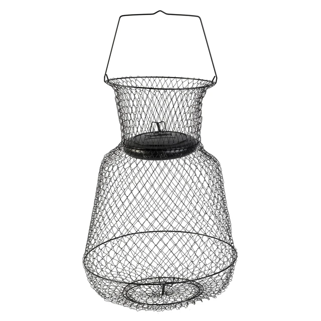 Alt view image 5 of 6 - Ozark Trail 15in x 21in Collapsible Floating Wire Fishing Basket with Trap Doors and Handle