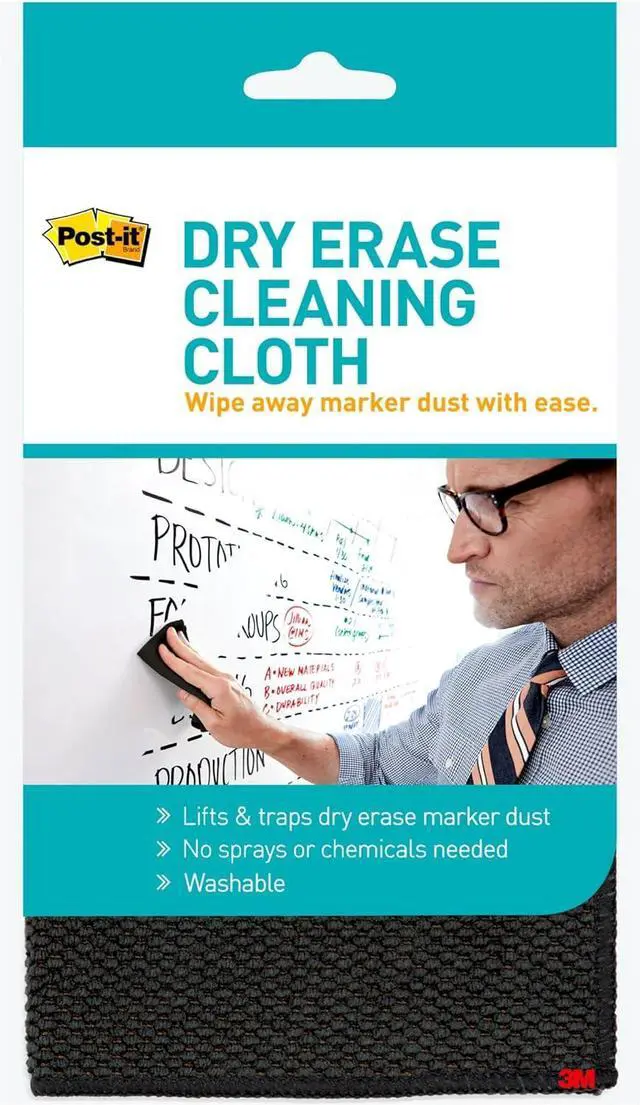 Main image of Post-it Dry Erase Cleaning Cloth (MMMDEFCLOTH) 10 5/8 x 10 5/8 Grey white