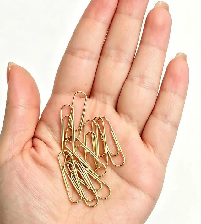 Alt view image 3 of 6 - Gold Paper Clips, 120 Count, 1.1 Inch (28mm) Small Paperclips, Office Supplies for Documents, Files, Notes, and Bookmarks