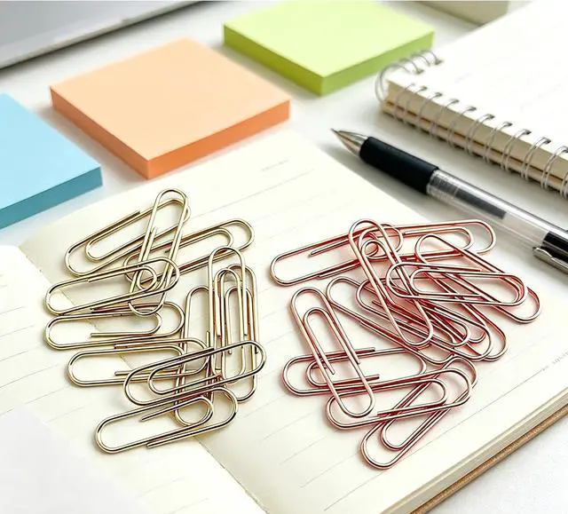 Alt view image 5 of 6 - Gold Paper Clips, 120 Count, 1.1 Inch (28mm) Small Paperclips, Office Supplies for Documents, Files, Notes, and Bookmarks