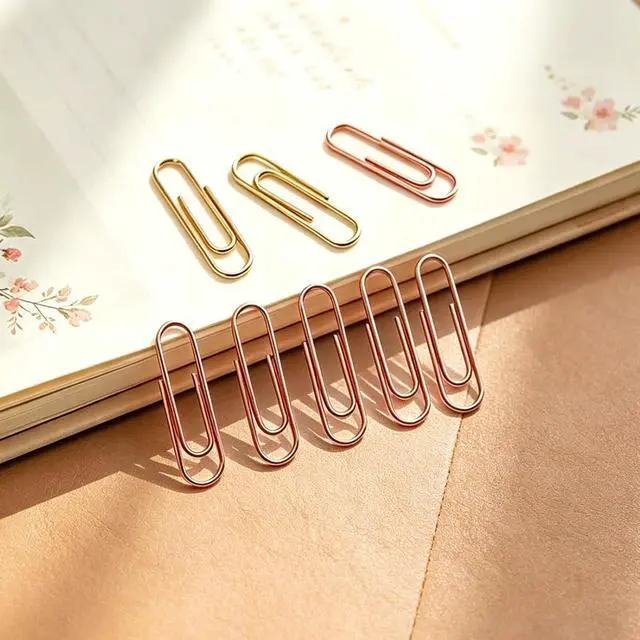Alt view image 6 of 6 - Gold Paper Clips, 120 Count, 1.1 Inch (28mm) Small Paperclips, Office Supplies for Documents, Files, Notes, and Bookmarks
