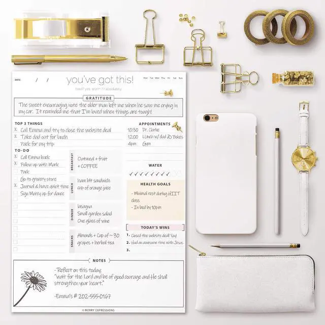 Alt view image 4 of 7 - Merry Expressions Daily Planner To Do List Notepad with Undated 8.5x11" Tear-Off Sheets, ADHD Planner, Time Block Planner, Desktop To Do List Notepad, To-do Notebook