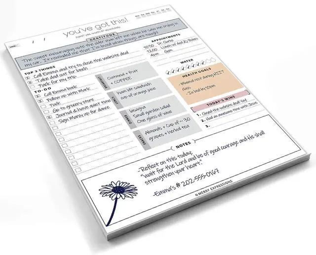 Alt view image 6 of 7 - Merry Expressions Daily Planner To Do List Notepad with Undated 8.5x11" Tear-Off Sheets, ADHD Planner, Time Block Planner, Desktop To Do List Notepad, To-do Notebook