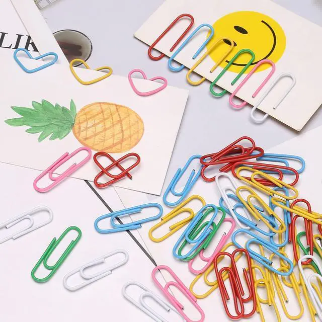 Alt view image 5 of 5 - Elisel Paper Clips, 200pcs Medium Size (1.3 inch) Colored Paper Clip,Durable and Rustproof Coated Paper Clips, Great for Office, School and Personal Use (White)