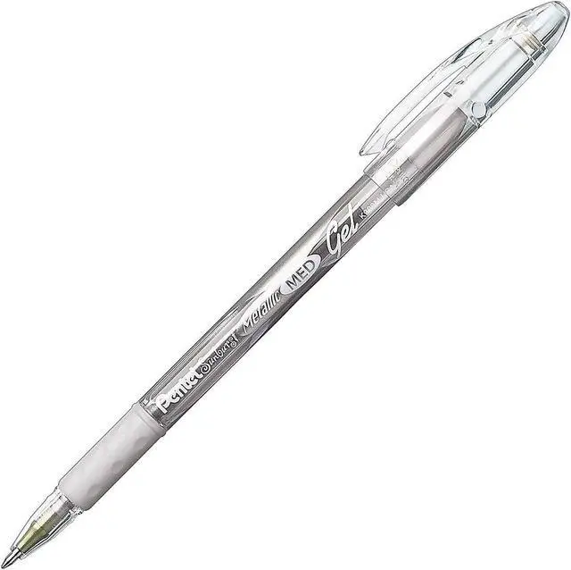 Alt view image 5 of 5 - Pentel Sunburst Metallic Gel Pen, Medium Line, Permanent Gold and Silver Ink, 2 Pack (K908MBP2XZ)