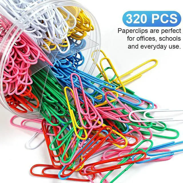Alt view image 4 of 7 - 320 Pcs Large Paper Clips, 2 Inch Jumbo Paper Clips, Colorful Coated Paperclips, Heavy Metal Paperclips Office for Teacher Supplies School Supplies