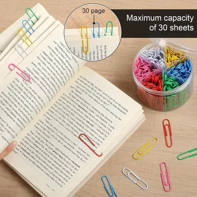 Alt view image 5 of 7 - 320 Pcs Large Paper Clips, 2 Inch Jumbo Paper Clips, Colorful Coated Paperclips, Heavy Metal Paperclips Office for Teacher Supplies School Supplies