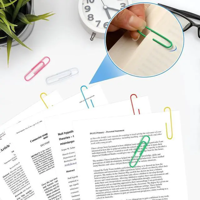 Alt view image 6 of 7 - 320 Pcs Large Paper Clips, 2 Inch Jumbo Paper Clips, Colorful Coated Paperclips, Heavy Metal Paperclips Office for Teacher Supplies School Supplies