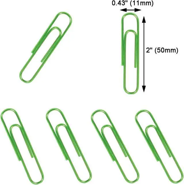 Alt view image 2 of 6 - Vinaco Green Large Paper Clips, 100 Pack 2", Rustproof Office Supplies | Vinyl Coated Metal paperclips, Smooth Burr-Free Surface for Document Organizing, DIY & Daily Home Use