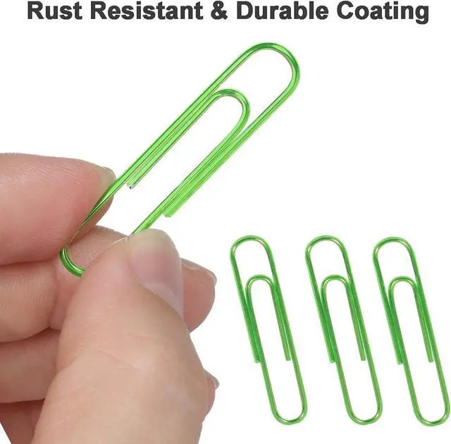 Alt view image 3 of 6 - Vinaco Green Large Paper Clips, 100 Pack 2", Rustproof Office Supplies | Vinyl Coated Metal paperclips, Smooth Burr-Free Surface for Document Organizing, DIY & Daily Home Use