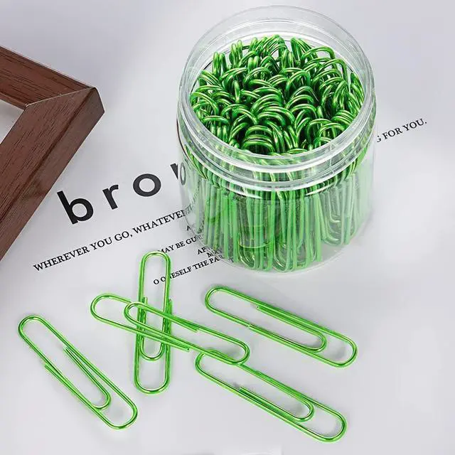 Alt view image 6 of 6 - Vinaco Green Large Paper Clips, 100 Pack 2", Rustproof Office Supplies | Vinyl Coated Metal paperclips, Smooth Burr-Free Surface for Document Organizing, DIY & Daily Home Use