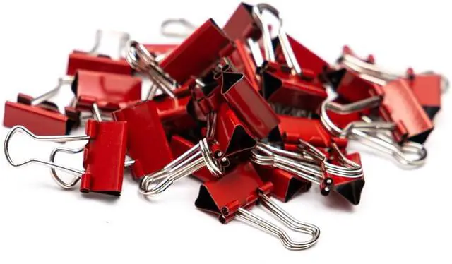 Alt view image 3 of 3 - JAM PAPER Colorful Binder Clips - Extra Small - 3/5 Inch (15 mm) - Red Binderclips - 30/Pack