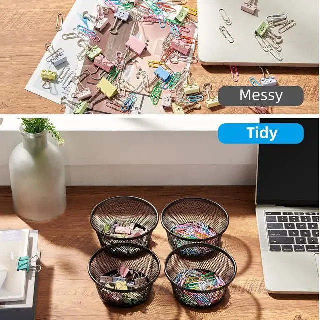 Alt view image 4 of 6 - Smgmg Paper Clip Holder, Paperclip Holders for Desk, 4 Pack Paperclip Holder, Magnetic Paper Clip Holder for Desk, Paper Clip Dispenser, Paper Clip Organizer Office (Black)
