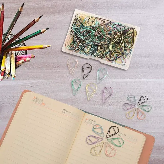 Alt view image 7 of 7 - Multicolor Paperclips Metal Paper Clips Colored Paper Clamp Note Clips for School Office Wedding (100 Pieces)