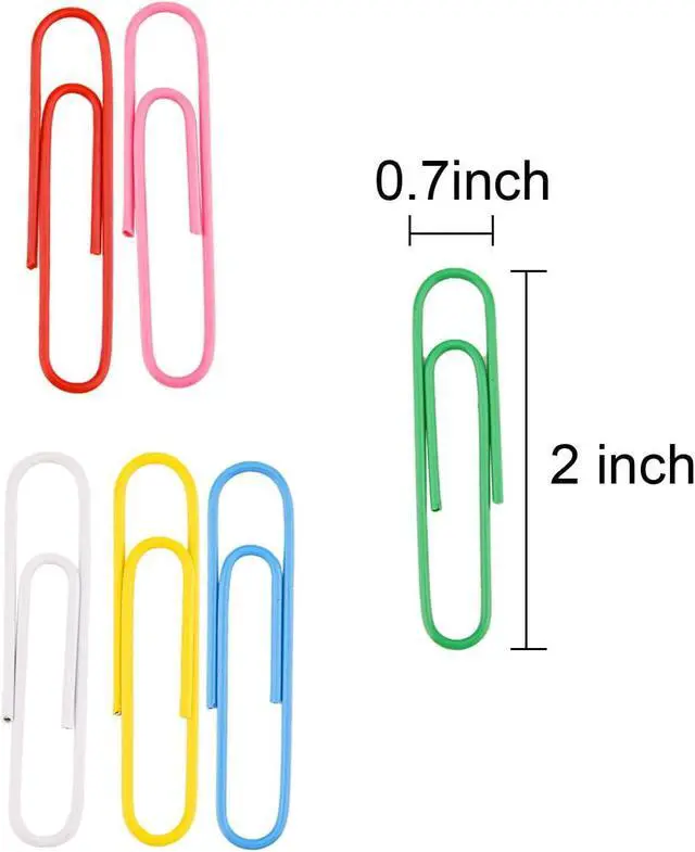 Alt view image 3 of 6 - Sunmns 300 Pieces Large Colorful Paper Clips, 2 Inch