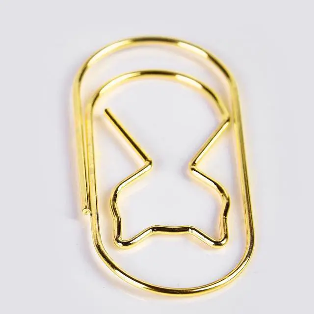 Alt view image 3 of 6 - Gold Jumbo Paper Clips - 50pcs, Large 2 Inch Cat Shaped Paper Clips, Non-Skid Smooth Wire Wide PaperClips for Bookmarks, Office & School Supplies