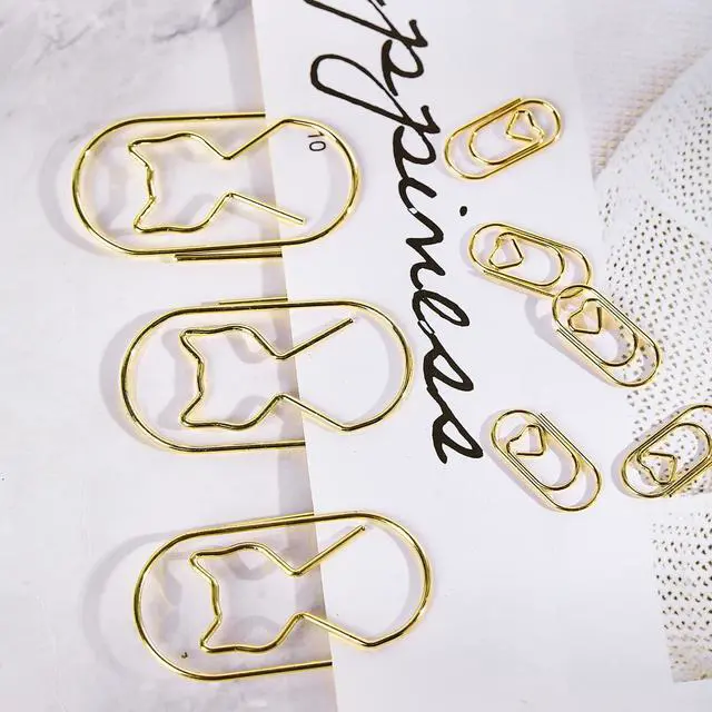 Alt view image 4 of 6 - Gold Jumbo Paper Clips - 50pcs, Large 2 Inch Cat Shaped Paper Clips, Non-Skid Smooth Wire Wide PaperClips for Bookmarks, Office & School Supplies