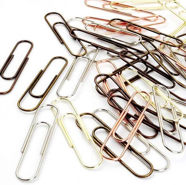 Alt view image 4 of 6 - 50 Pieces 50 mm Metal Paper Clips for Office School and Personal Use (Bronze)