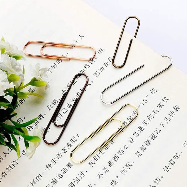 Alt view image 5 of 6 - 50 Pieces 50 mm Metal Paper Clips for Office School and Personal Use (Bronze)
