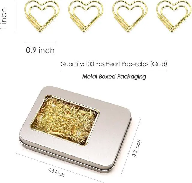 Alt view image 2 of 5 - Fancy Gold Heart Paper Clips 100 Pcs, Wedding Invitations | Fancy Wedding Invitation Accessories and Decorative Desk Supplies for Place Cards, Planners and Paper Organization