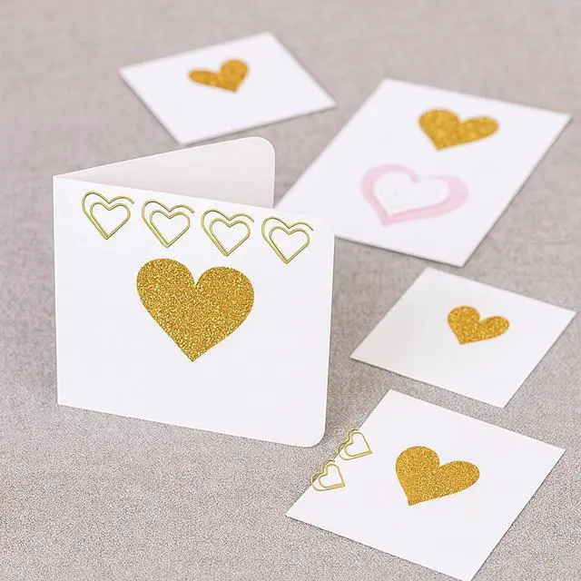 Alt view image 5 of 5 - Fancy Gold Heart Paper Clips 100 Pcs, Wedding Invitations | Fancy Wedding Invitation Accessories and Decorative Desk Supplies for Place Cards, Planners and Paper Organization