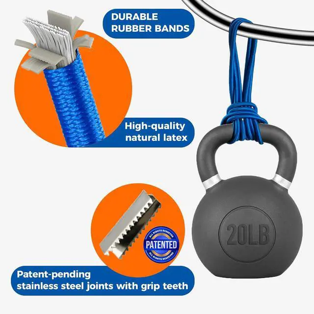 Alt view image 3 of 7 - Hongmed Trash Can Bands Set of 3, Fits 32 to 55 Gallon Cans, Large Elastic Rubber Bands for Kitchen/Office/Garage, Secure Garbage Bags(Black/Blue/Green)