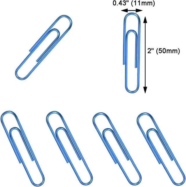Alt view image 2 of 6 - Vinaco Blue Large Paper Clips, 100 Pack 2", Office School Supplies | Vinyl Coated Metal paperclips, Smooth Burr-Free Surface for Document Organizing, DIY & Daily Home Use