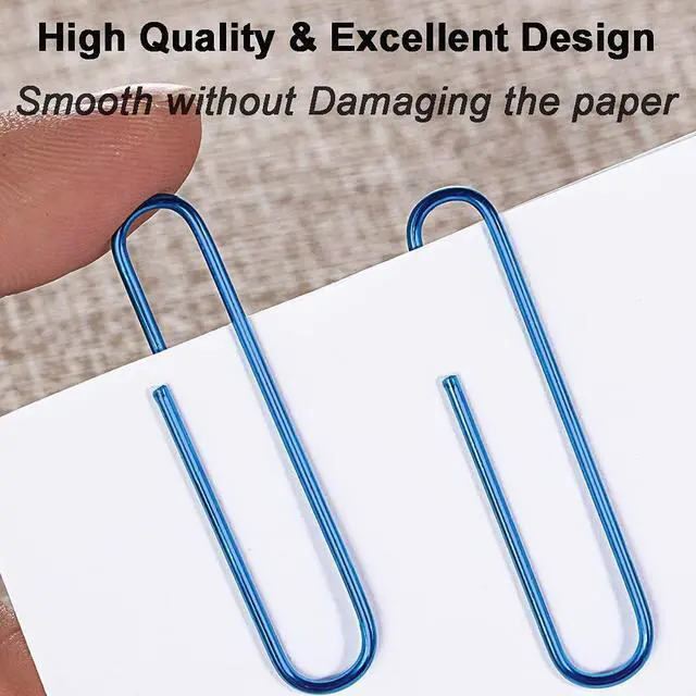 Alt view image 4 of 6 - Vinaco Blue Large Paper Clips, 100 Pack 2", Office School Supplies | Vinyl Coated Metal paperclips, Smooth Burr-Free Surface for Document Organizing, DIY & Daily Home Use