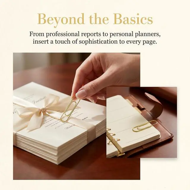 Alt view image 4 of 7 - Jumbo Gold Paper Clips Heavy Duty Paperclips, 2 Inch, 50 Pcs | Large Size, Heavy Duty, Rust Resistant, Smooth Finish No Snag, Office Wedding Invitations Planner Home Use