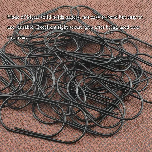 Alt view image 6 of 6 - HAHIYO Paper Clips 2 inches (50mm) Length Black Wide Paperclips Vinyl Coated Prevent Scratching Tearing The Pages Sturdy for Bookmark Organize Home Office School 30 Pack