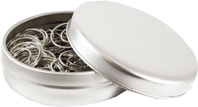 Main image of JAM PAPER Circular Paper Clips - Round Paperclips - Silver - 50/Pack