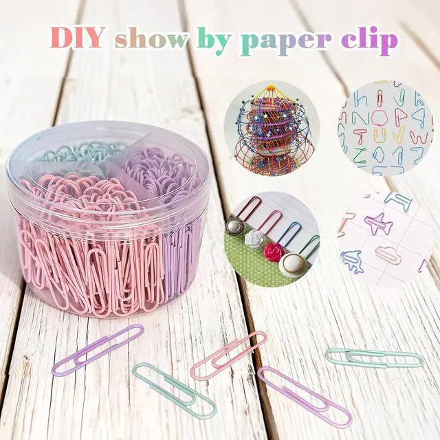 Alt view image 4 of 7 - Macaron Colored Jumbo Paper Clips, 300 Pcs 2 Inch (50 mm) | Pastel Large Paper Clips, Metal Cute Paperclips, Big Clips for Paperwork, Ideal for Office, School and Home Use