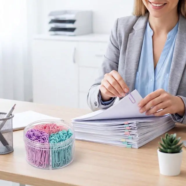 Alt view image 3 of 7 - Macaron Colored Jumbo Paper Clips, 300 Pcs 2 Inch (50 mm) | Pastel Large Paper Clips, Metal Cute Paperclips, Big Clips for Paperwork, Ideal for Office, School and Home Use