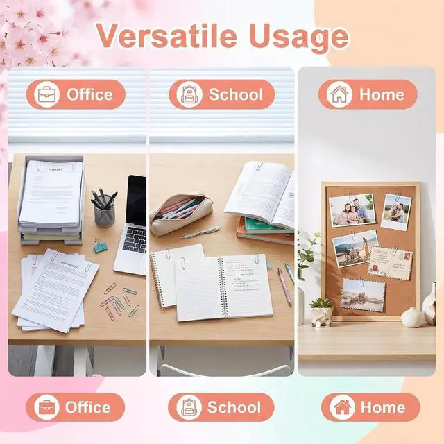 Alt view image 6 of 7 - Macaron Colored Jumbo Paper Clips, 300 Pcs 2 Inch (50 mm) | Pastel Large Paper Clips, Metal Cute Paperclips, Big Clips for Paperwork, Ideal for Office, School and Home Use