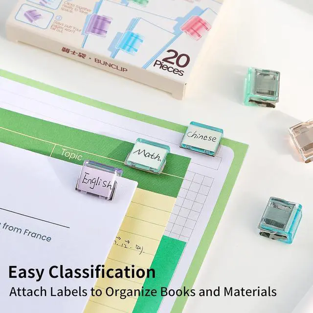 Alt view image 4 of 7 - Push Paper & Binder Clips, 20 Pack 50 Sheet Heavy Duty No Damage | Reusable medium clamps with mark-free design. Ideal for office, school, home organization and daily paperwork sorting.