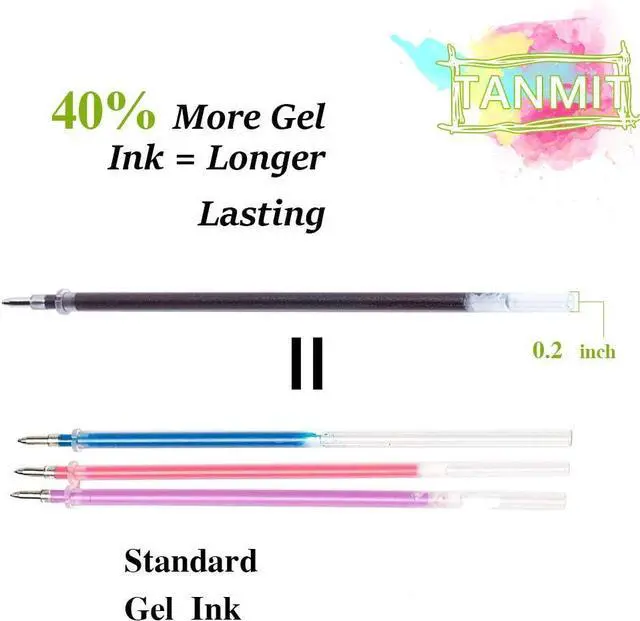 Alt view image 3 of 7 - Gel Pens, 33 Color Gel Ink Pen Fine Point Colored Pen Set with 40% More Ink | Coloring Art Supplier for Adult Coloring Books, Drawing, Doodling, Scrapbooks Journaling