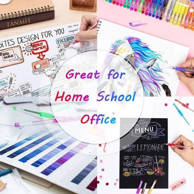 Alt view image 6 of 7 - Gel Pens, 33 Color Gel Ink Pen Fine Point Colored Pen Set with 40% More Ink | Coloring Art Supplier for Adult Coloring Books, Drawing, Doodling, Scrapbooks Journaling