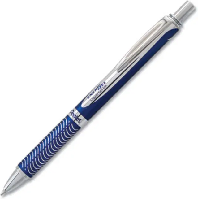 Alt view image 2 of 3 - PENTEL EnerGel Alloy RT Retractable Liquid Gel Pen.7mm, Blue Barrel, Black Ink (BL407CA)