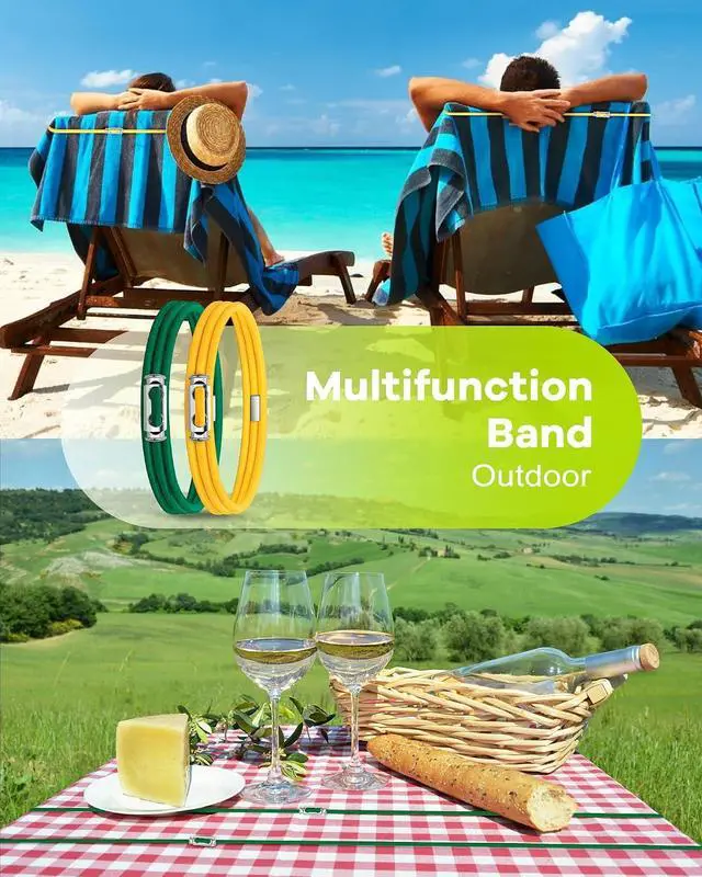 Alt view image 4 of 6 - Large Rubber Bands for Trash Can Fits up 40-96 Gallon Extra Large Trash Can Rubber Bands Garbage Can Bands Outdoor Trash Bag Holder Multifunction Bands Buckles of common metal for Picnic Camping Party