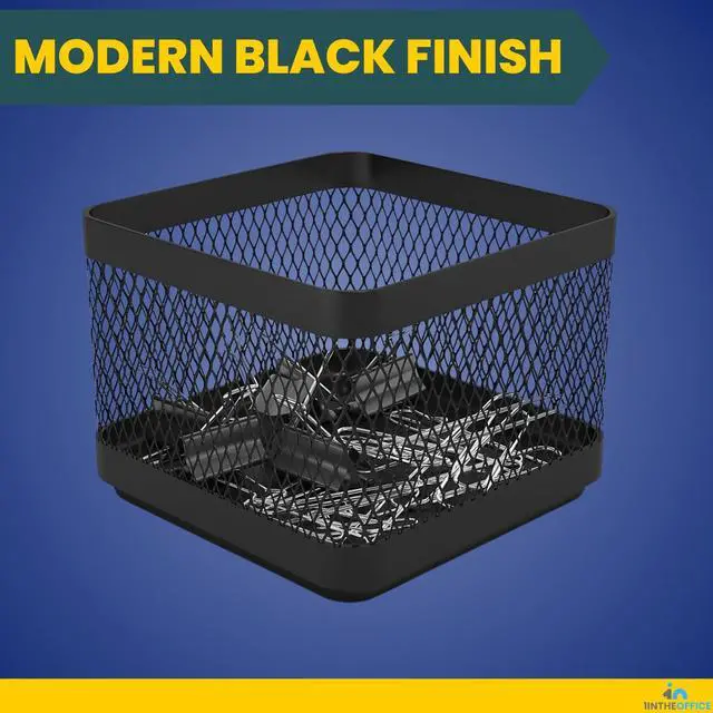 Alt view image 6 of 7 - 1InTheOffice Mesh Paperclip Holder For desk, Paperclip Holder Desk Accessories Holder(2 Pack)