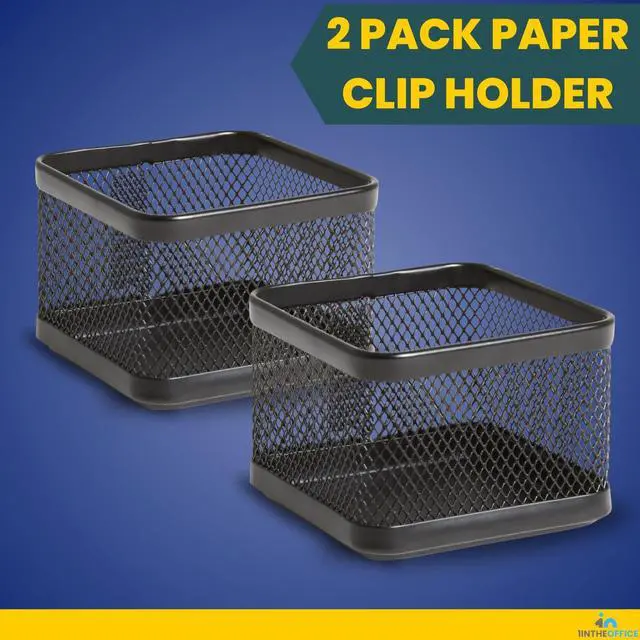 Alt view image 7 of 7 - 1InTheOffice Mesh Paperclip Holder For desk, Paperclip Holder Desk Accessories Holder(2 Pack)