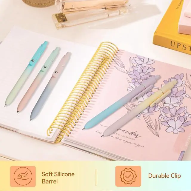 Alt view image 4 of 7 - Gel Pens, 5 Pcs 0.7mm Quick Dry Black Ink Pens Fine Point Smooth Writing, Cute Office School Supplies Gifts for Women (Gradient)