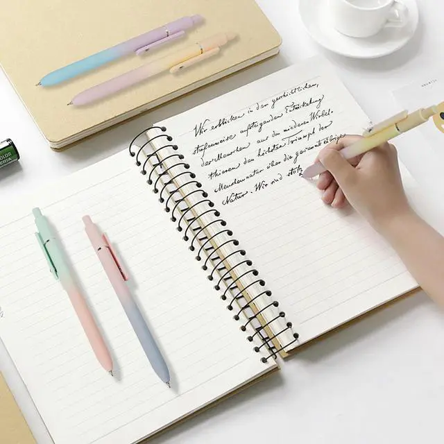 Alt view image 6 of 7 - Gel Pens, 5 Pcs 0.7mm Quick Dry Black Ink Pens Fine Point Smooth Writing, Cute Office School Supplies Gifts for Women (Gradient)
