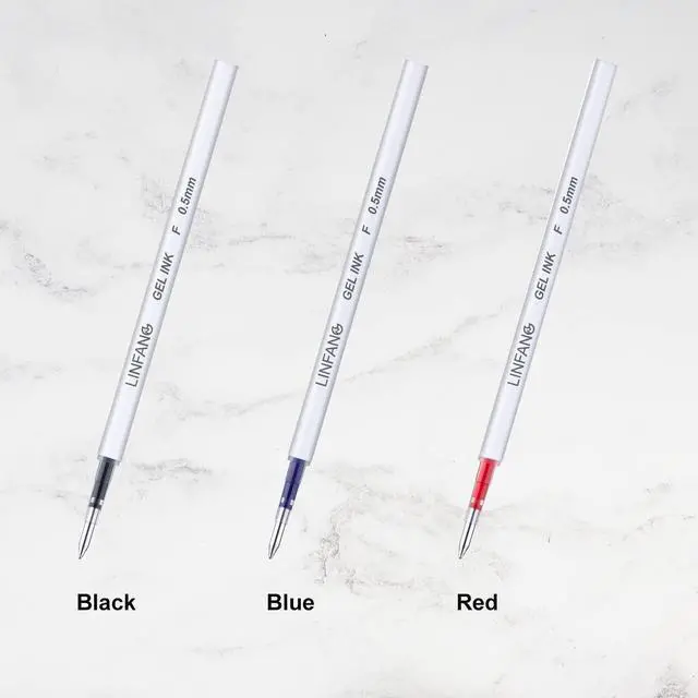Alt view image 4 of 4 - LINFANC Black Gel Pens Refills 12Pcs 0.7mm Medium Point Gel Ink Pen Refills | Smooth Writing Retractable Quick Dry Ink Pens Refill for Journaling Writing School Office Supplies (12 Black 0.7mm)